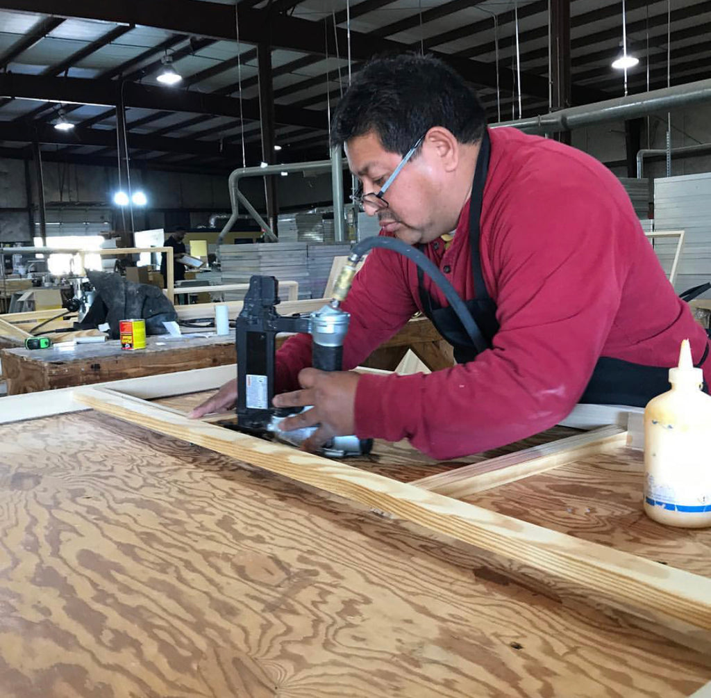 Sunbelt Manufacturing | Employee Building Wood Frame for Art Canvas