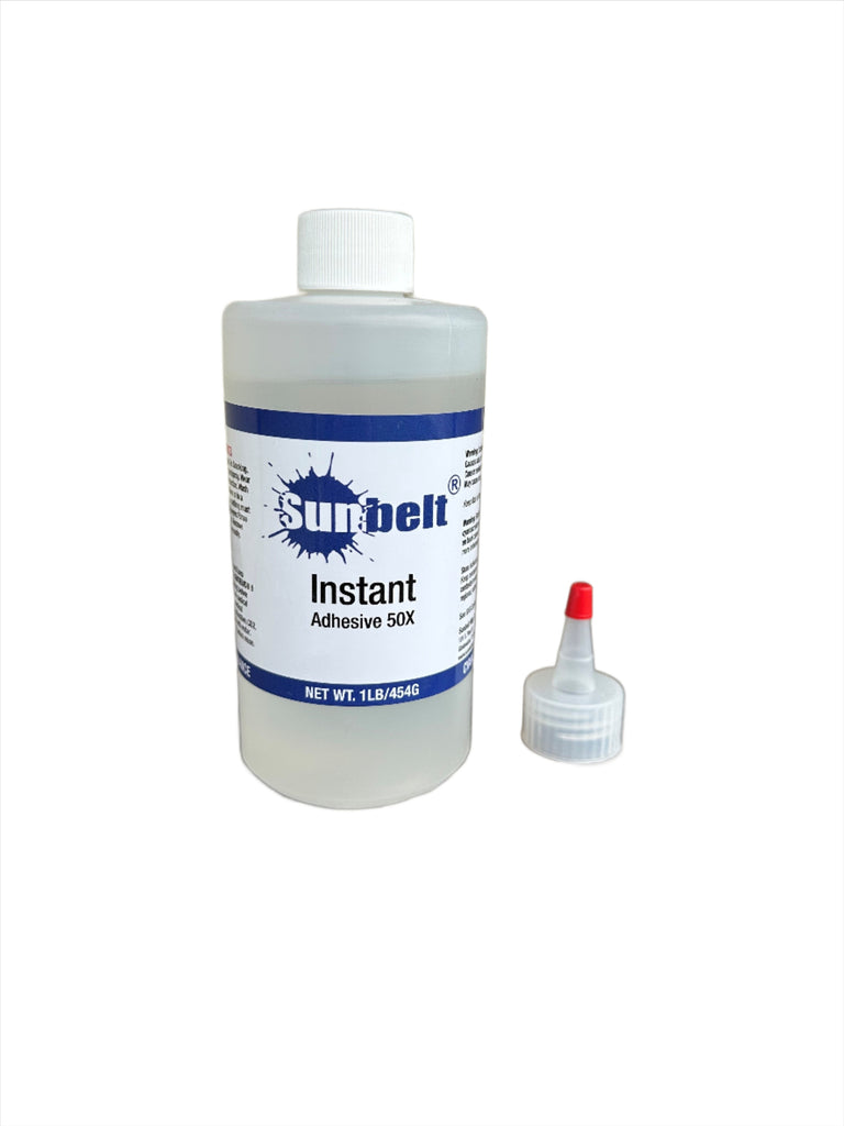 Sunbelt Mfg. Co. Instant Adhesive Super Glue 50x, Cyanoacrylate glue SUPER GLUE | Sunbelt Mfg. Co. - Screen Printing Frames, Art Canvas & Surfaces, Ink & Encaustic Supplies