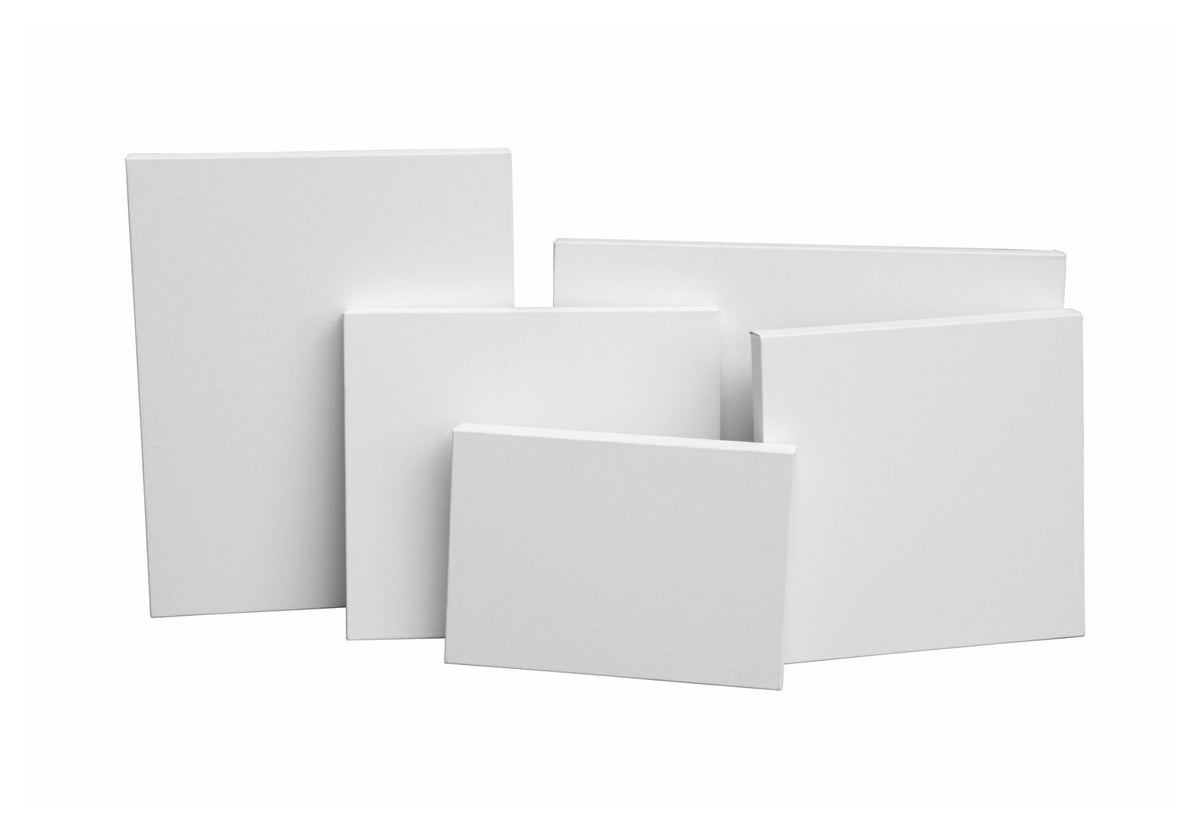 Premium Stretched Art Canvas Board, White, 18-inch 