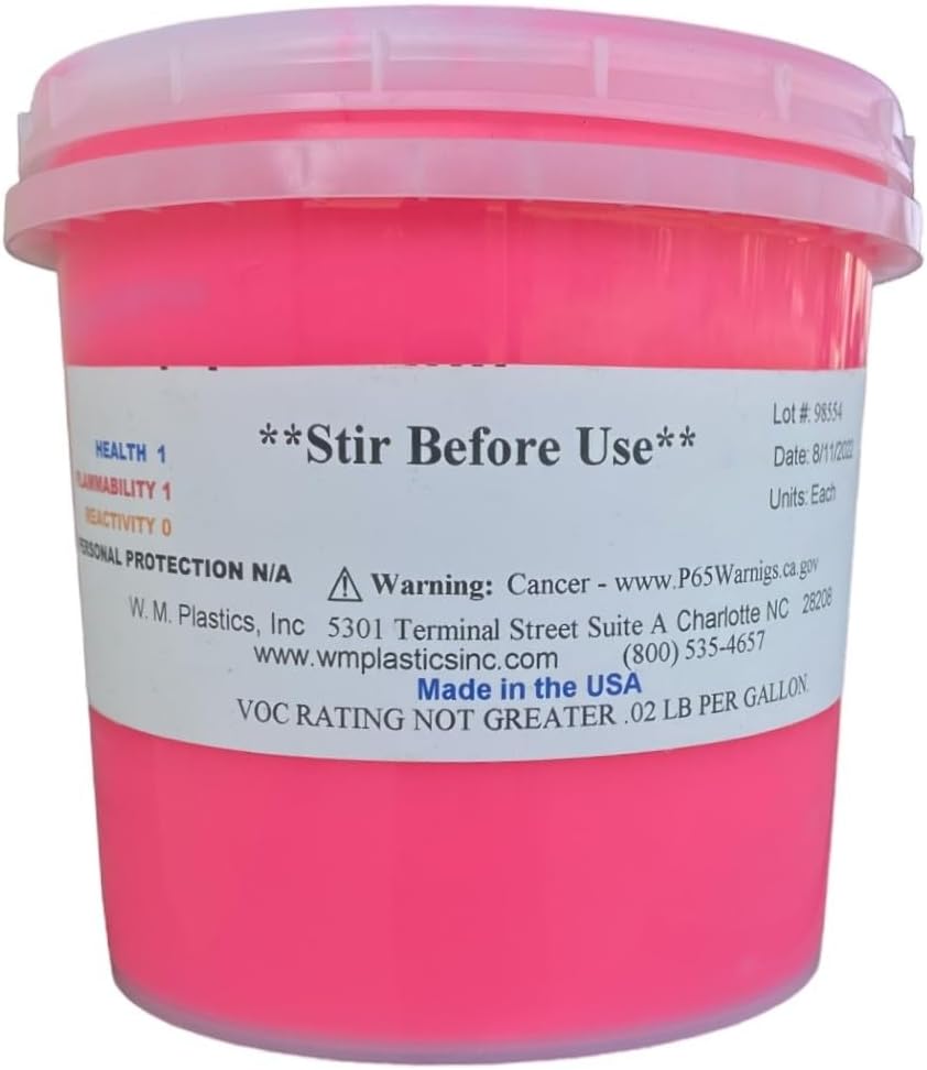 Fluorescent Pink- Plastisol Ink, (quart) Screen printing supplies | Sunbelt Mfg. Co. - Screen Printing Frames, Art Canvas & Surfaces, Ink & Encaustic Supplies