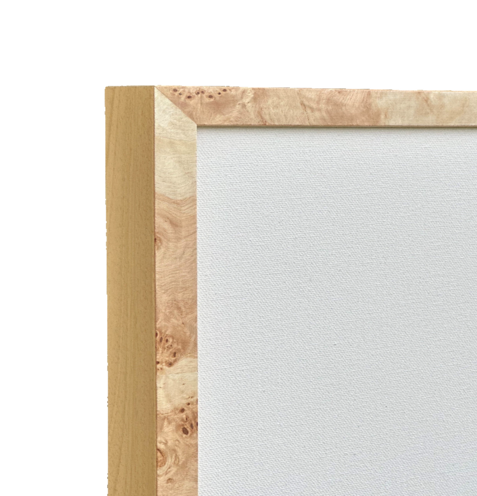 Blonde Burl Wooden Cap Frame for 3/4" Deep Art Canvas Floater Frame | Sunbelt Mfg. Co. - Screen Printing Frames, Art Canvas & Surfaces, Ink & Encaustic Supplies