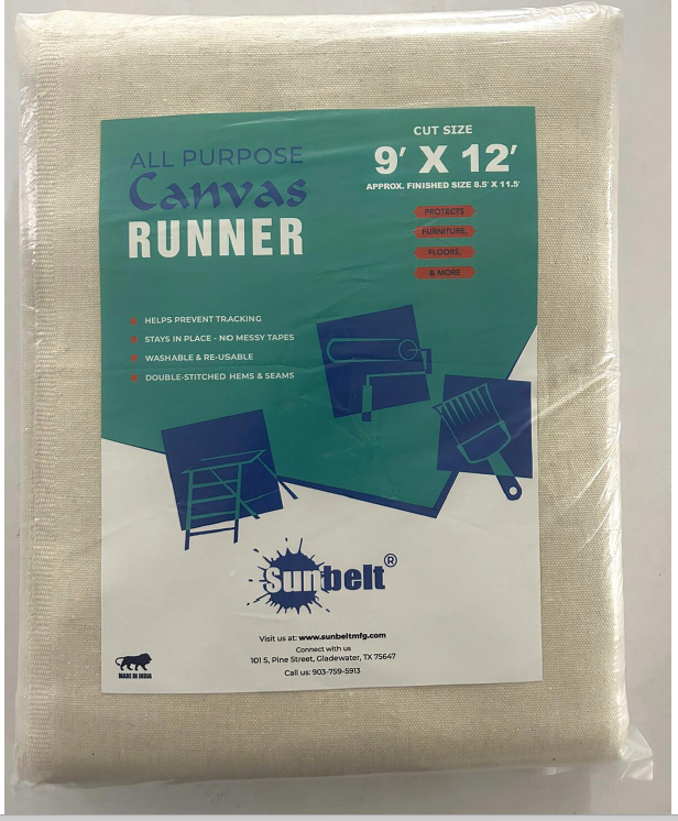 All Purpose Drop Cloth, Protects Furniture, Floors, and More Art Canvas | Sunbelt Mfg. Co. - Screen Printing Frames, Art Canvas & Surfaces, Ink & Encaustic Supplies