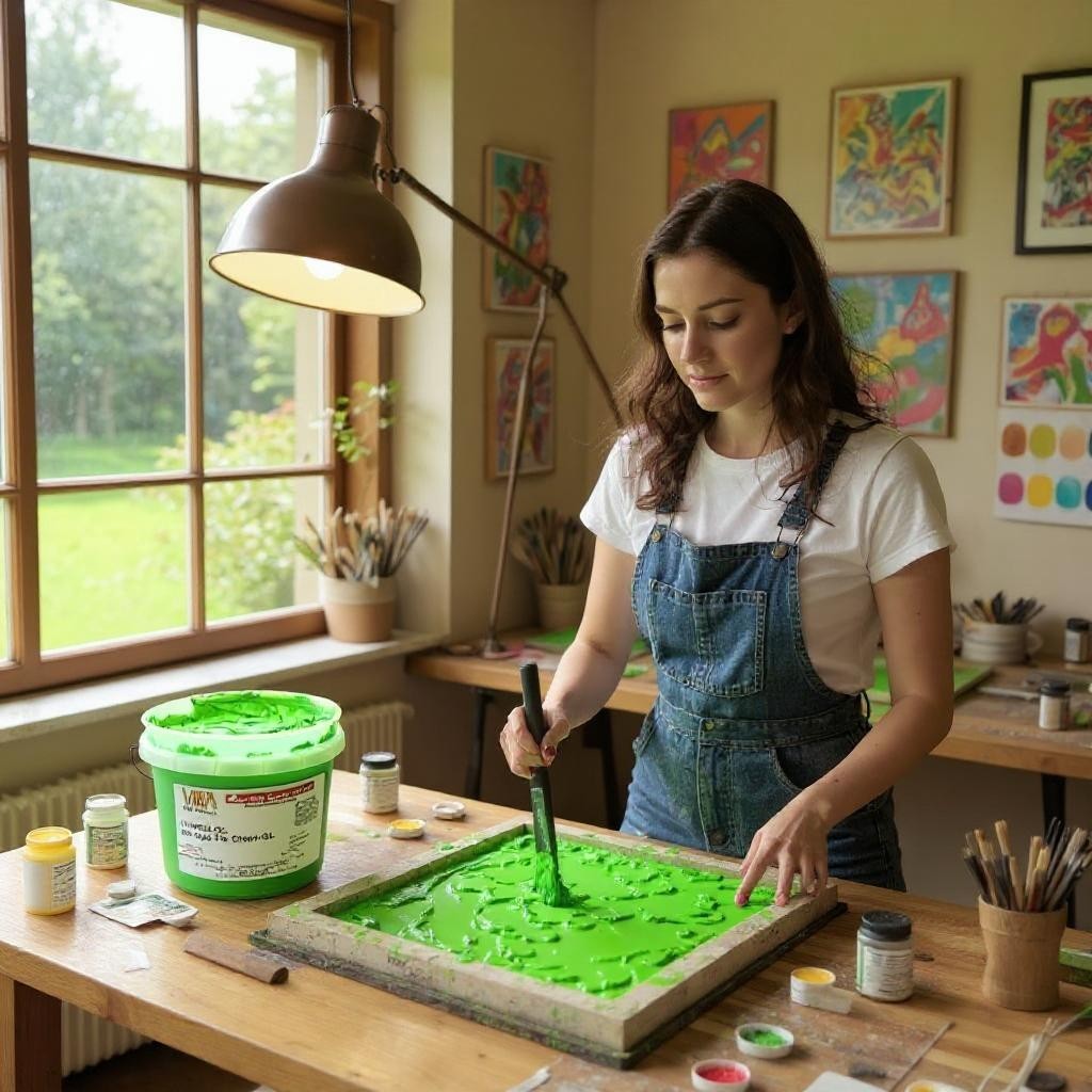 Fluorescent Green- Plastisol Ink, (quart) Screen printing supplies | Sunbelt Mfg. Co. - Screen Printing Frames, Art Canvas & Surfaces, Ink & Encaustic Supplies