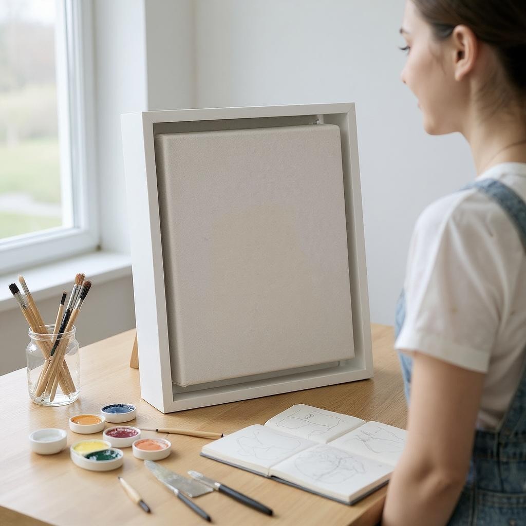 White Floater Frame for 1.5" Deep Canvas Floater Frame | Sunbelt Mfg. Co. - Screen Printing Frames, Art Canvas & Surfaces, Ink & Encaustic Supplies