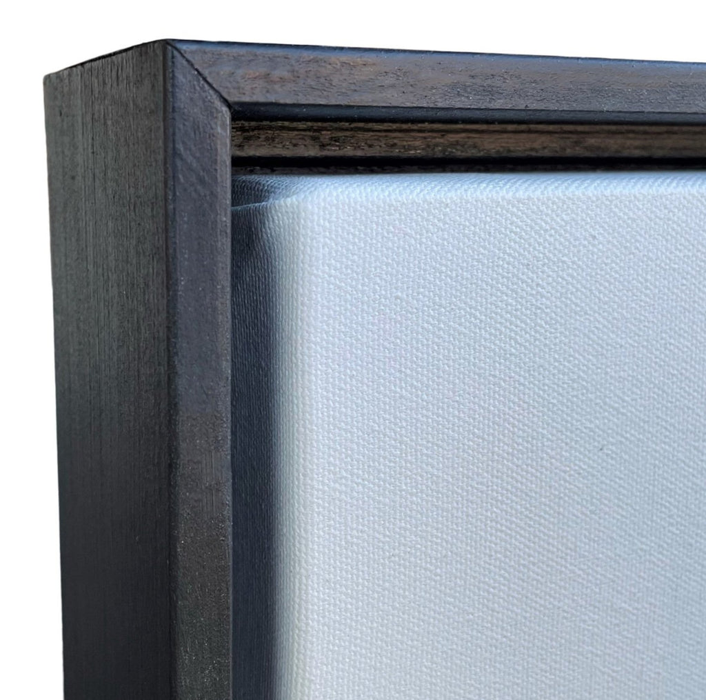 Black Stained Wood Floater Frame for 1.5" Deep Canvas Floater Frame | Sunbelt Mfg. Co. - Screen Printing Frames, Art Canvas & Surfaces, Ink & Encaustic Supplies