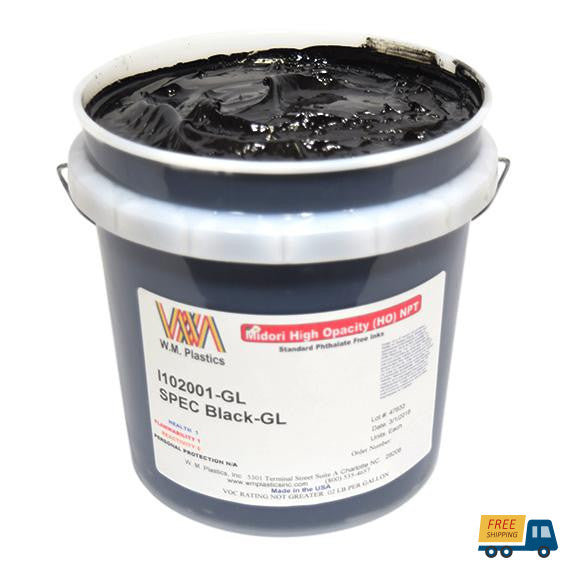 Spec Black- Plastisol Ink, (gallon)-Sunbelt Manufacturing | Silk Screening, Custom Canvas & Artist Supply