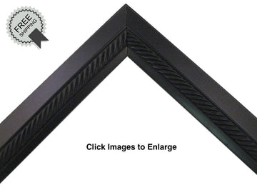 Black with Braided Center Picture Frame 1" deep profile, great for 3/4" deep canvas canvas picture frame | Sunbelt Mfg. Co. - Screen Printing Frames, Art Canvas & Surfaces, Ink & Encaustic Supplies