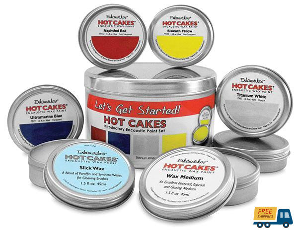 Let's Get Started! Hot Cakes Introductory Paint Set encaustic supplies | Sunbelt Mfg. Co. - Screen Printing Frames, Art Canvas & Surfaces, Ink & Encaustic Supplies