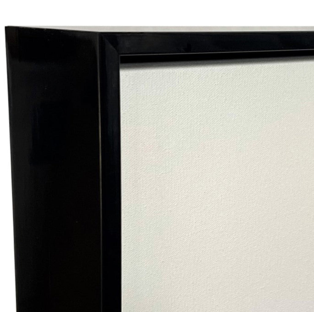 Black High Gloss Floater Frame for 2" deep Canvas or Cradled Panel-Sunbelt Manufacturing | Silk Screening, Custom Canvas & Artist Supply