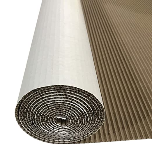 12 feet x 36" White Single-face Corrugated B Flute Cardboard Roll. Cardboard b flute | Sunbelt Mfg. Co. - Screen Printing Frames, Art Canvas & Surfaces, Ink & Encaustic Supplies