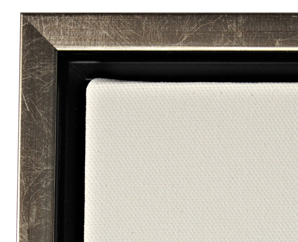 Silver Floater Frame for 3/4" Canvas canvas picture frame | Sunbelt Mfg. Co. - Screen Printing Frames, Art Canvas & Surfaces, Ink & Encaustic Supplies