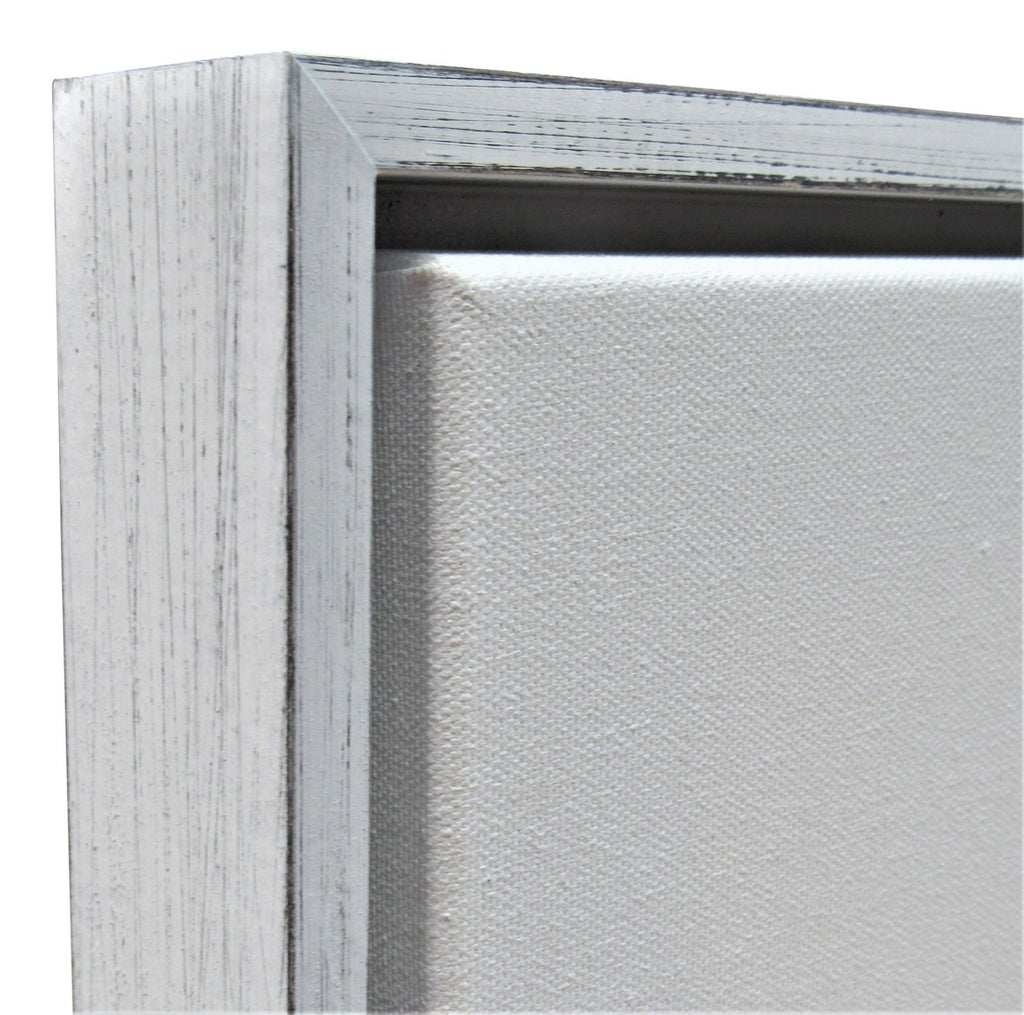 Weathered White Floater Frame For 1.5" Deep Canvas canvas picture frame | Sunbelt Mfg. Co. - Screen Printing Frames, Art Canvas & Surfaces, Ink & Encaustic Supplies